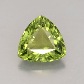1.84 ct Green Apatite Gemstone, Apatite Gem in Trillion Facet Shape for Sale.