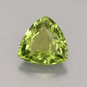 1.84 ct Green Apatite Stone, Natural Apatite in Trillion Facet Shape for Sale