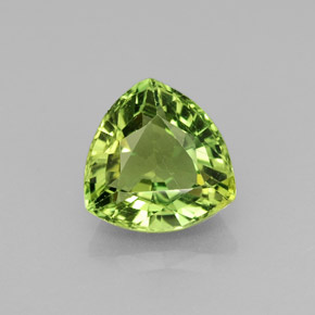 2.14 ct Green Apatite Gemstone, Apatite Gem in Trillion Facet Shape for Sale.