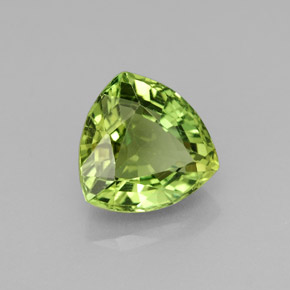 2.14 ct Green Apatite Stone, Natural Apatite in Trillion Facet Shape for Sale