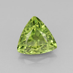 1.81 ct Green Apatite Gemstone, Apatite Gem in Trillion Facet Shape for Sale.