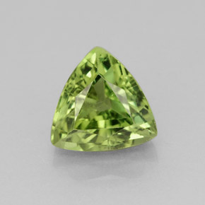1.61 ct Green Apatite Gemstone, Apatite Gem in Trillion Facet Shape for Sale.