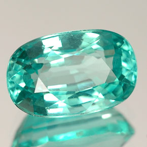 3.14 ct Blue Apatite Stone, Natural Apatite in Oval Facet Shape for Sale