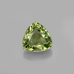 1.44 ct Green Apatite Gemstone, Apatite Gem in Trillion Facet Shape for Sale.