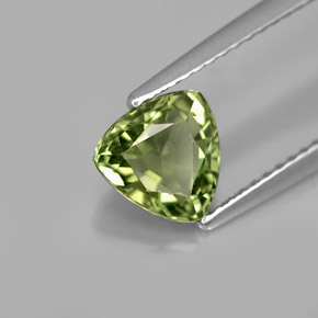 1.44 ct Green Apatite Stone, Natural Apatite in Trillion Facet Shape for Sale