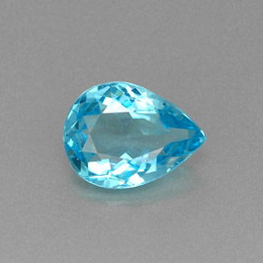 0.90 ct Blue Apatite Gemstone, Apatite Gem in Pear Facet Shape for Sale.