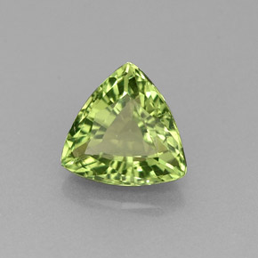 1.30 ct Green Apatite Stone, Natural Apatite in Trillion Facet Shape for Sale
