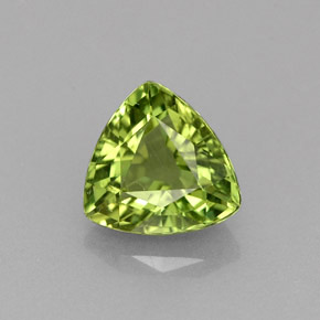 1.37 ct Green Apatite Gemstone, Apatite Gem in Trillion Facet Shape for Sale.