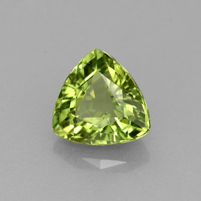 1.37 ct Green Apatite Stone, Natural Apatite in Trillion Facet Shape for Sale