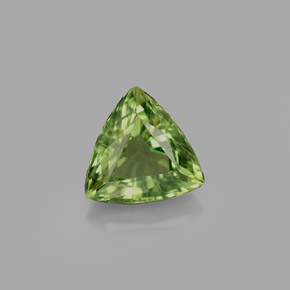 1.20 ct Green Apatite Gemstone, Apatite Gem in Trillion Facet Shape for Sale.