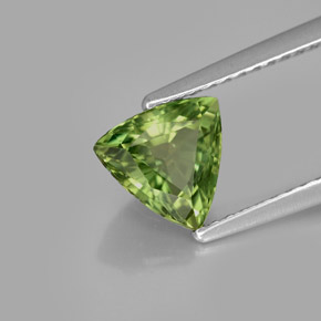 1.20 ct Green Apatite Stone, Natural Apatite in Trillion Facet Shape for Sale
