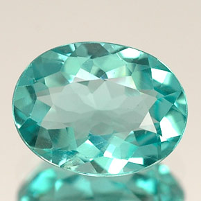 1.29 ct Blue Apatite Gemstone, Apatite Gem in Oval Facet Shape for Sale.