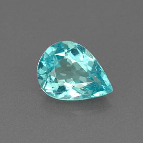 1.17 ct Blue Apatite Gemstone, Apatite Gem in Pear Facet Shape for Sale.