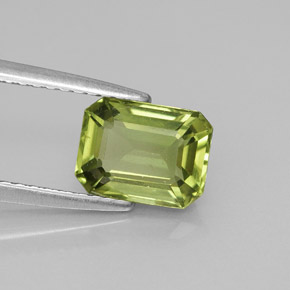 1.66 ct Green Apatite Gemstone, Apatite Gem in Octagon Facet Shape for Sale.