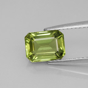 1.66 ct Green Apatite Stone, Natural Apatite in Octagon Facet Shape for Sale