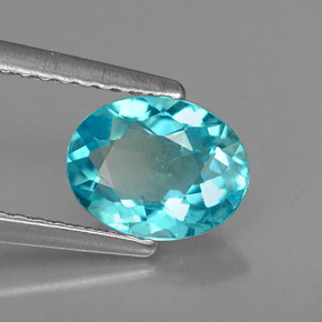 1.19 ct Blue Apatite Stone, Natural Apatite in Oval Facet Shape for Sale