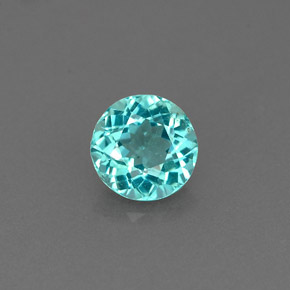 0.63 ct Blue Apatite Gemstone, Apatite Gem in Round Facet Shape for Sale.