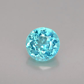 0.74 ct Blue Apatite Gemstone, Apatite Gem in Round Facet Shape for Sale.