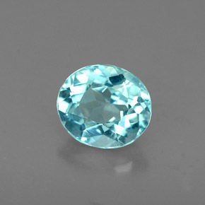 0.60 ct Blue Apatite Gemstone, Apatite Gem in Oval Facet Shape for Sale.