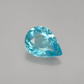 1.03 ct Blue Apatite Gemstone, Apatite Gem in Pear Facet Shape for Sale.