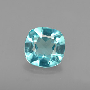 0.88 ct Blue Apatite Gemstone, Apatite Gem in Cushion-Cut Shape for Sale.