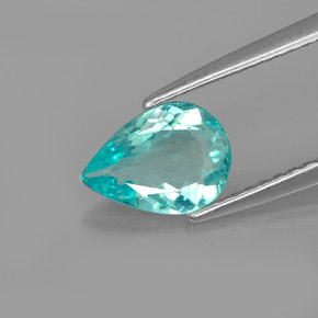 0.97 ct Blue Apatite Gemstone, Apatite Gem in Pear Facet Shape for Sale.