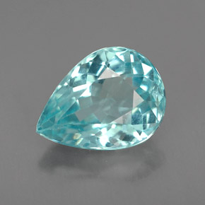 1.21 ct Blue Apatite Gemstone, Apatite Gem in Pear Facet Shape for Sale.