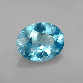 2.42 ct Blue Apatite Stone, Natural Apatite in Oval Facet Shape for Sale