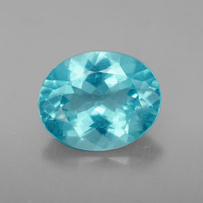 2.33 ct Blue Apatite Gemstone, Apatite Gem in Oval Facet Shape for Sale.