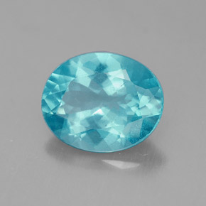 2.33 ct Blue Apatite Stone, Natural Apatite in Oval Facet Shape for Sale