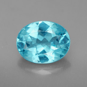 2.88 ct Blue Apatite Gemstone, Apatite Gem in Oval Facet Shape for Sale.