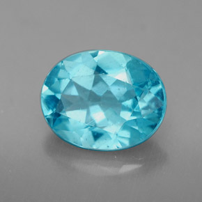 2.88 ct Blue Apatite Stone, Natural Apatite in Oval Facet Shape for Sale