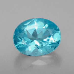 2.82 ct Blue Apatite Gemstone, Apatite Gem in Oval Facet Shape for Sale.