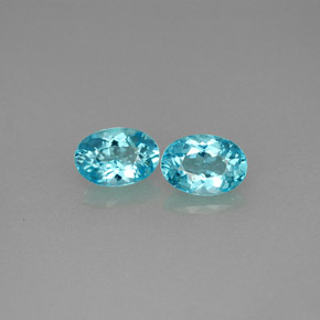 1.09 ct Blue Apatite Gemstone, Apatite Gem in Oval Facet Shape for Sale.