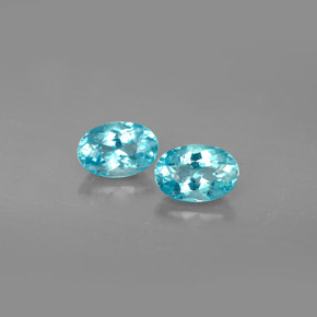 1.17 ct Blue Apatite Gemstone, Apatite Gem in Oval Facet Shape for Sale.