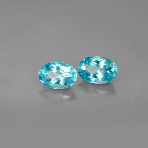1.17 ct Blue Apatite Stone, Natural Apatite in Oval Facet Shape for Sale