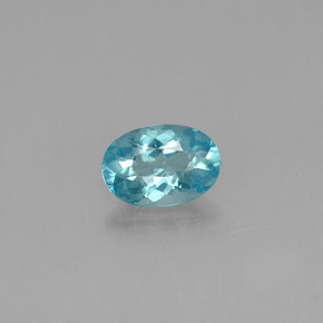 0.53 ct Blue Apatite Gemstone, Apatite Gem in Oval Facet Shape for Sale.