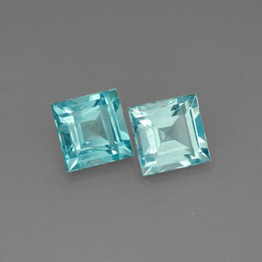 1.29 ct Blue Apatite Stone, Natural Apatite in Square Facet Shape for Sale