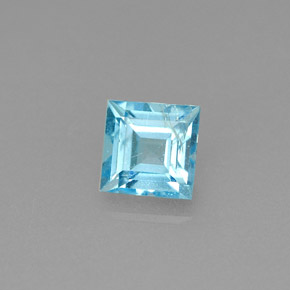 0.74 ct Blue Apatite Gemstone, Apatite Gem in Square Facet Shape for Sale.