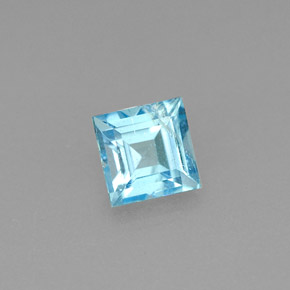 0.74 ct Blue Apatite Stone, Natural Apatite in Square Facet Shape for Sale