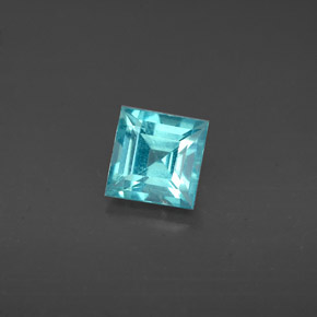 0.71 ct Blue Apatite Gemstone, Apatite Gem in Square Facet Shape for Sale.