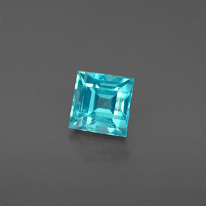 0.82 ct Blue Apatite Gemstone, Apatite Gem in Square Facet Shape for Sale.