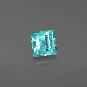 0.77 ct Blue Apatite Gemstone, Apatite Gem in Square Facet Shape for Sale.