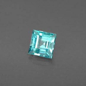 0.77 ct Blue Apatite Stone, Natural Apatite in Square Facet Shape for Sale