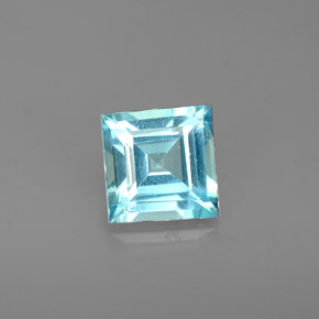 0.79 ct Blue Apatite Gemstone, Apatite Gem in Square Facet Shape for Sale.