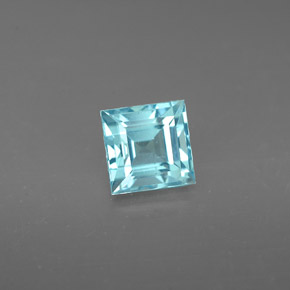 0.83 ct Blue Apatite Gemstone, Apatite Gem in Square Facet Shape for Sale.