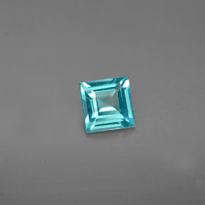 0.53 ct Blue Apatite Gemstone, Apatite Gem in Square Facet Shape for Sale.