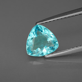 1.22 ct Blue Apatite Gemstone, Apatite Gem in Trillion Facet Shape for Sale.