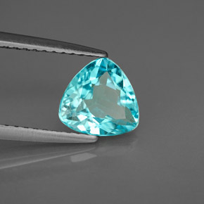 1.22 ct Blue Apatite Stone, Natural Apatite in Trillion Facet Shape for Sale