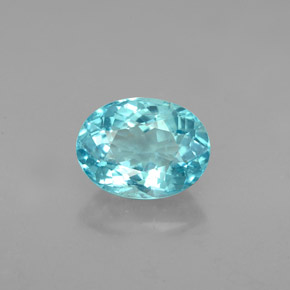 1.76 ct Blue Apatite Gemstone, Apatite Gem in Oval Facet Shape for Sale.